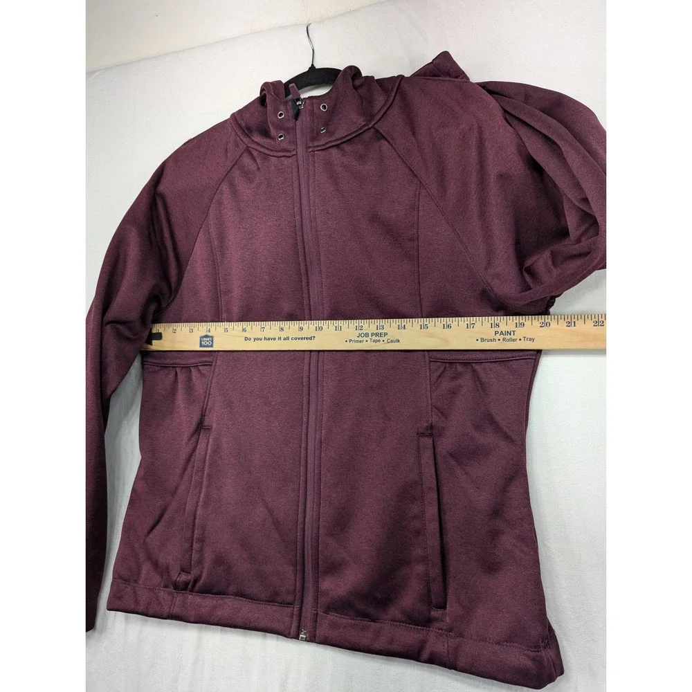 Glaciers Edge Womens M Burgundy Heathered Fleece‎ Lined Hooded Jacket Coat